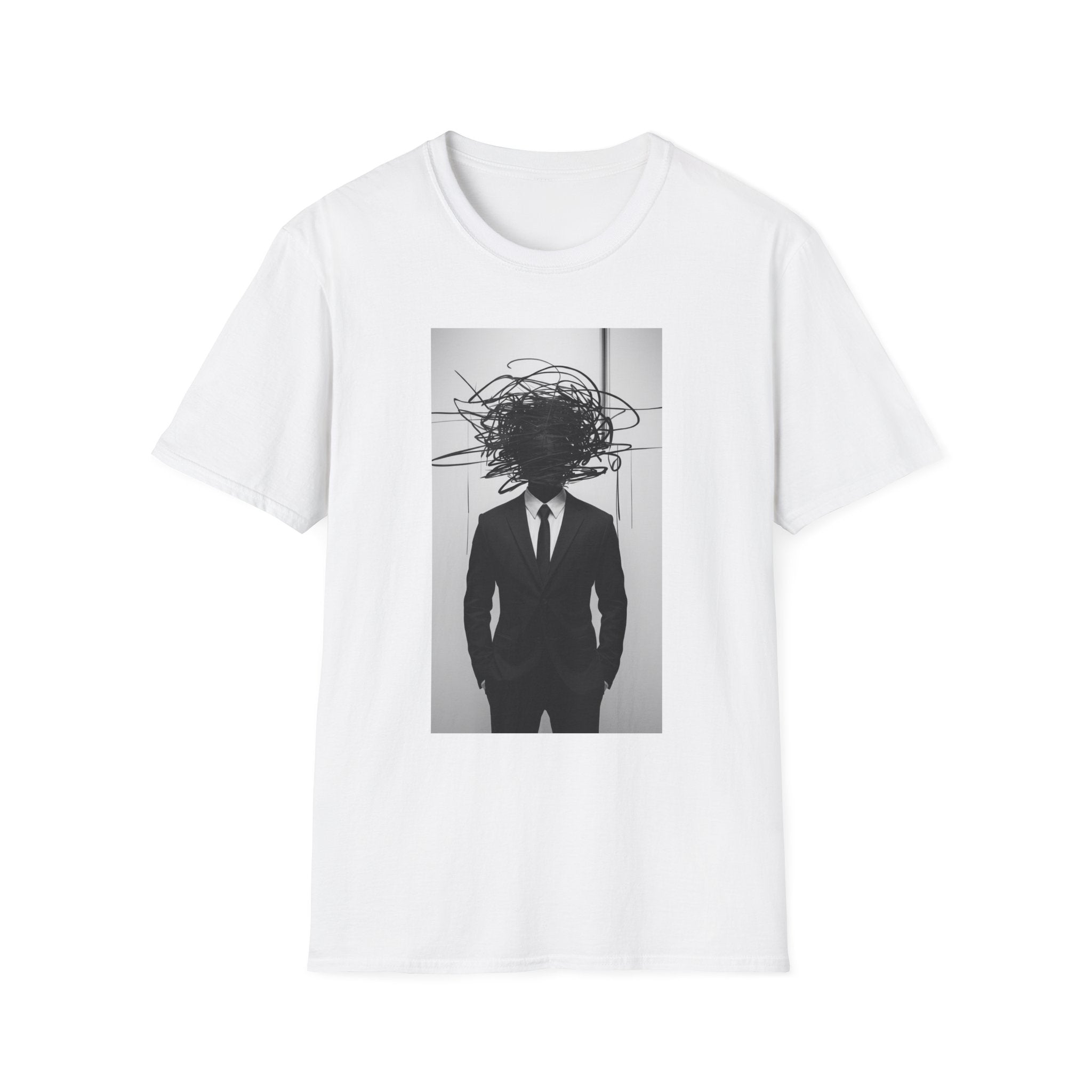Abstract Scribble Head — T‑Shirt