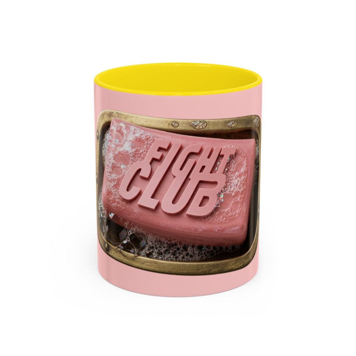 Fight Club Soap Bar Mug in Yellow – Fight Club pink soap bar cult film mug
