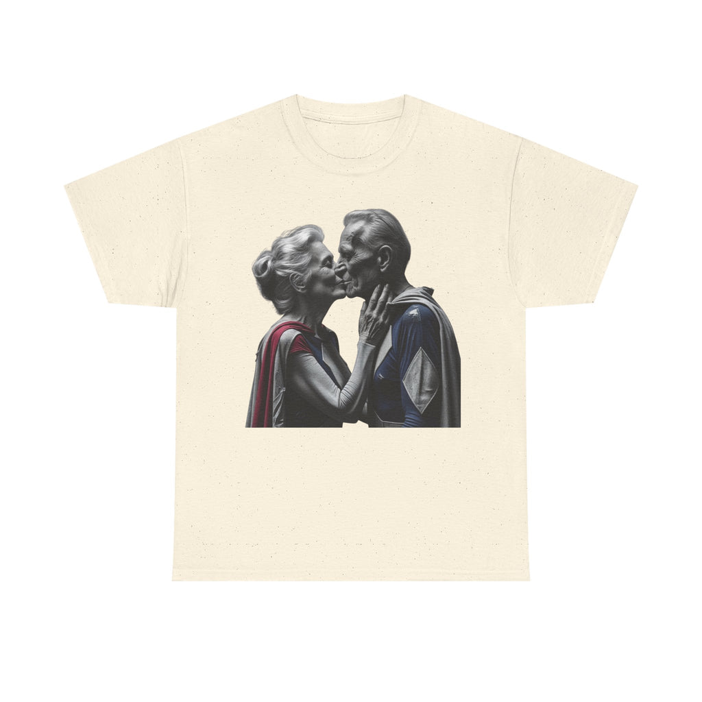 Kissing Old Superheroes T-Shirt – Pop Culture Graphic Tee