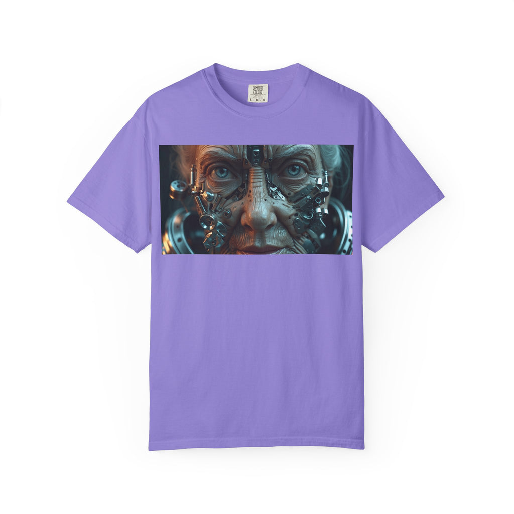 Cybernetic Old Face T-Shirt – Sci-Fi Art Graphic Tee