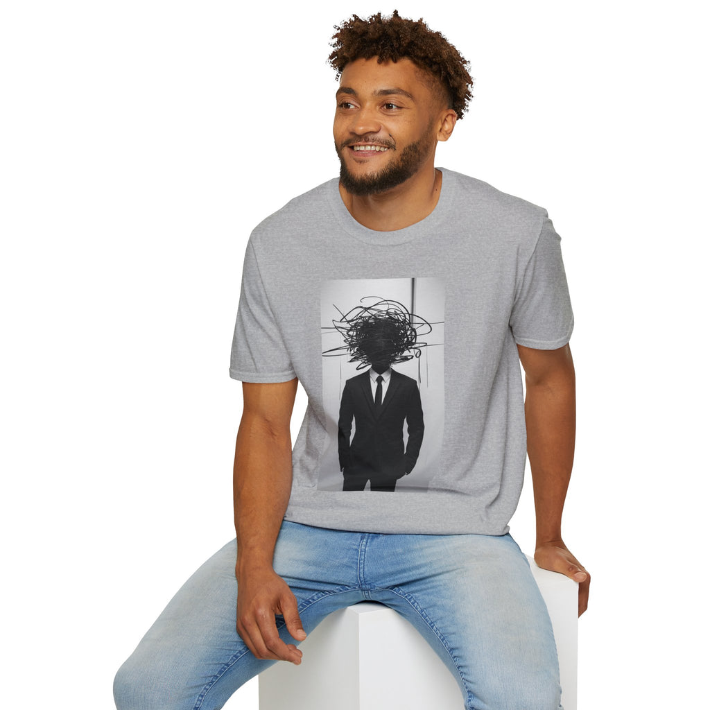 Abstract Scribble Head — T‑Shirt