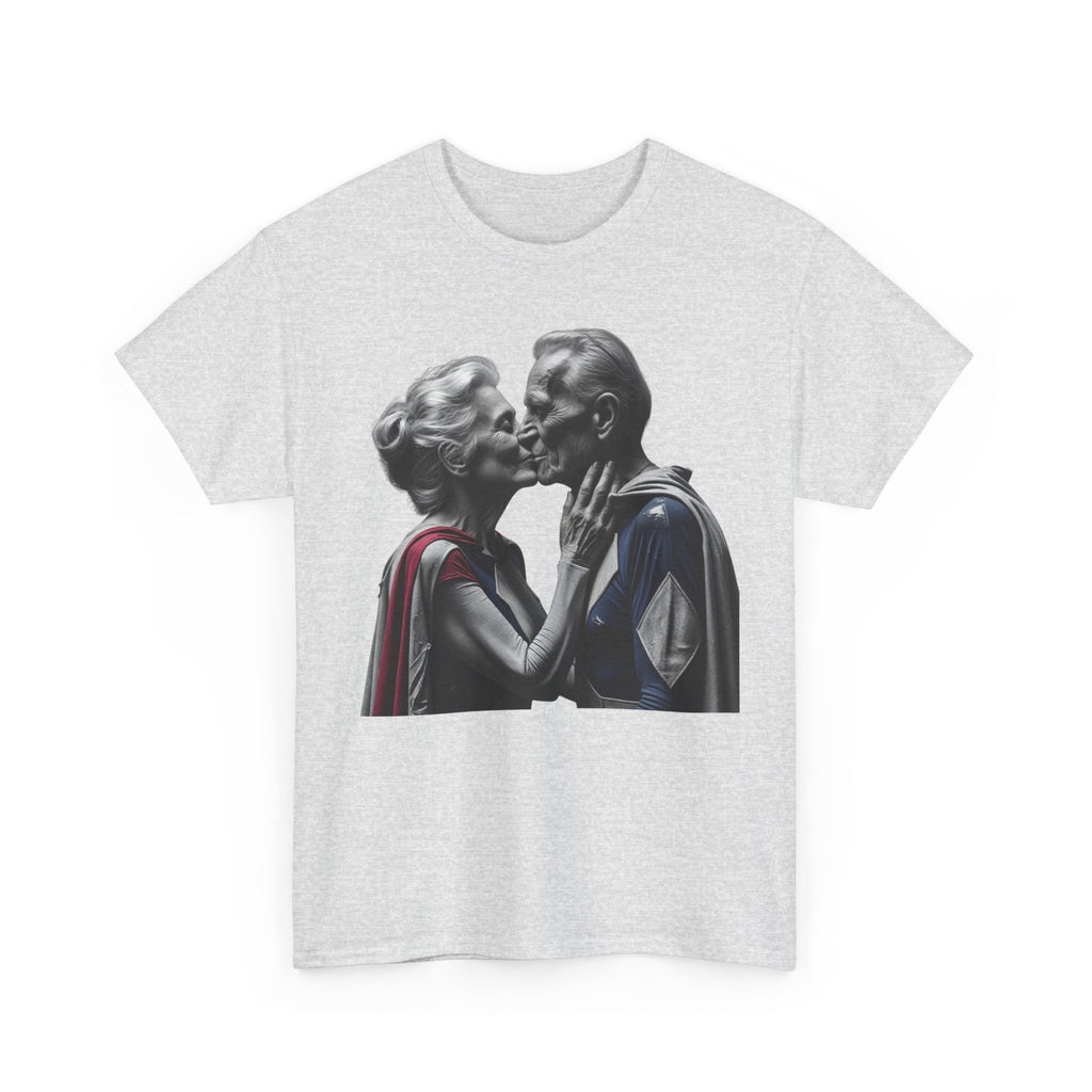Kissing Old Superheroes — T‑Shirt