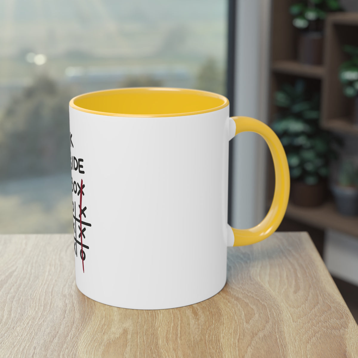Think Outside the Box Mug – motivational tic-tac-toe coffee mug, alternate view 7