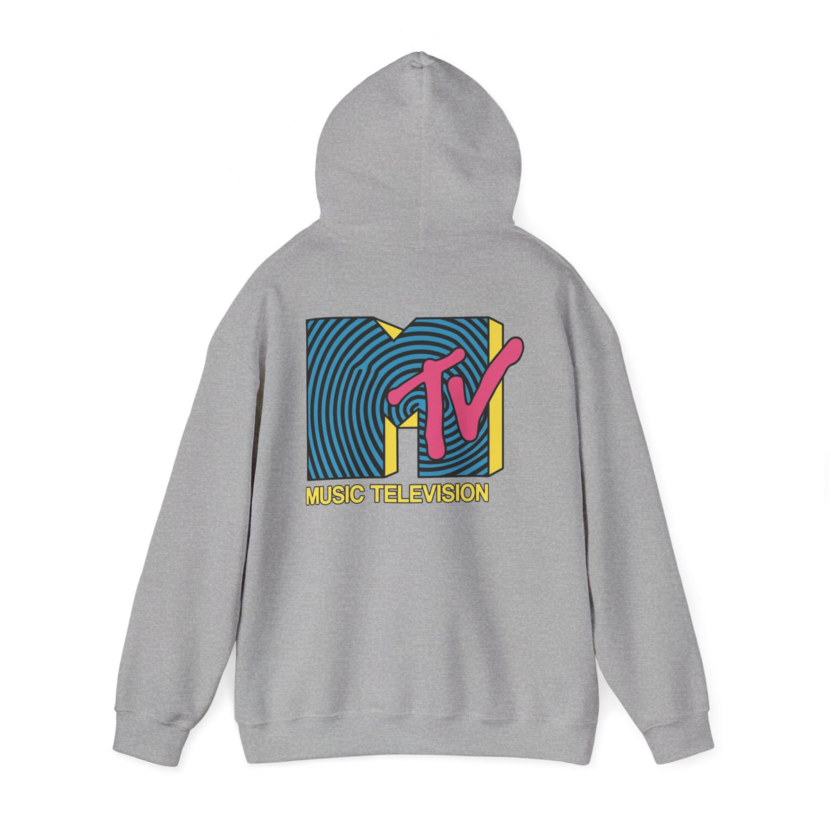 MTV Retro Logo Hoodie – 90s music culture sweatshirt.