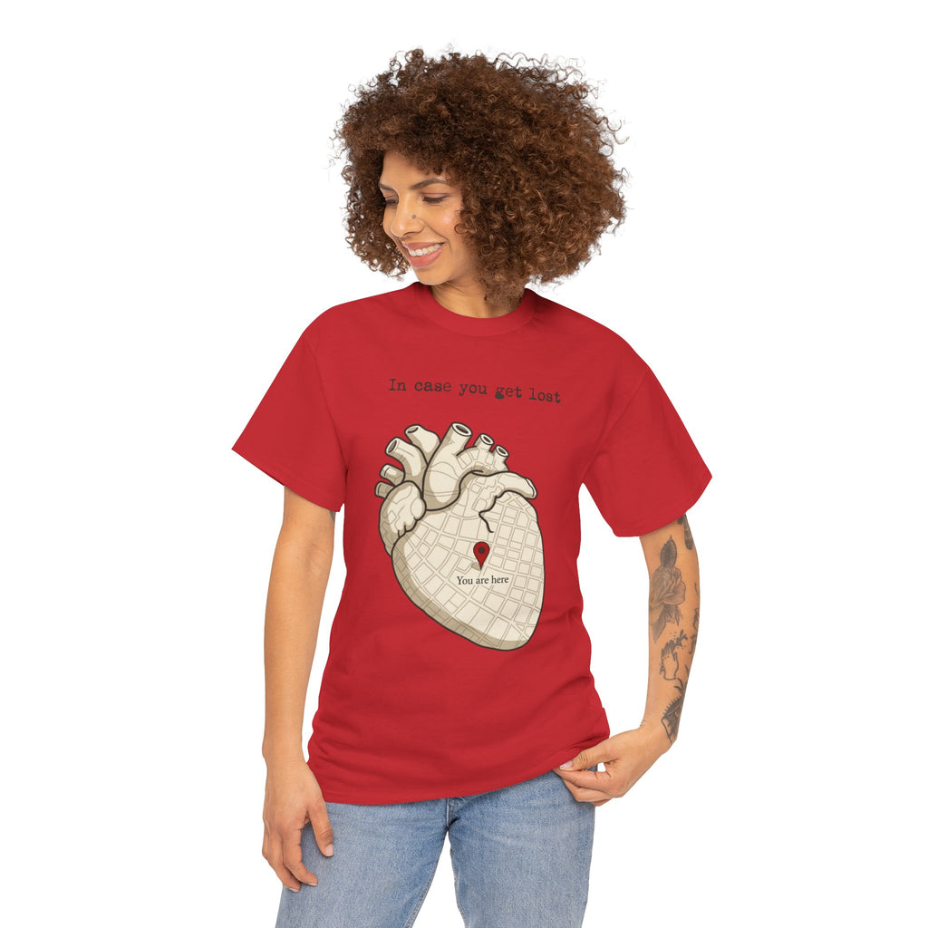 “In case you get lost” Heart Map — T-Shirt
