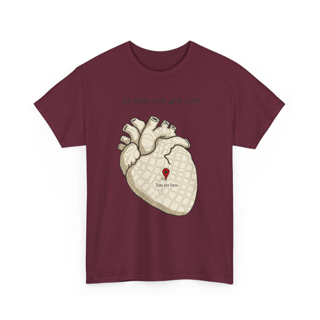 In Case You Get Lost T-Shirt – Heart Map Graphic Tee
