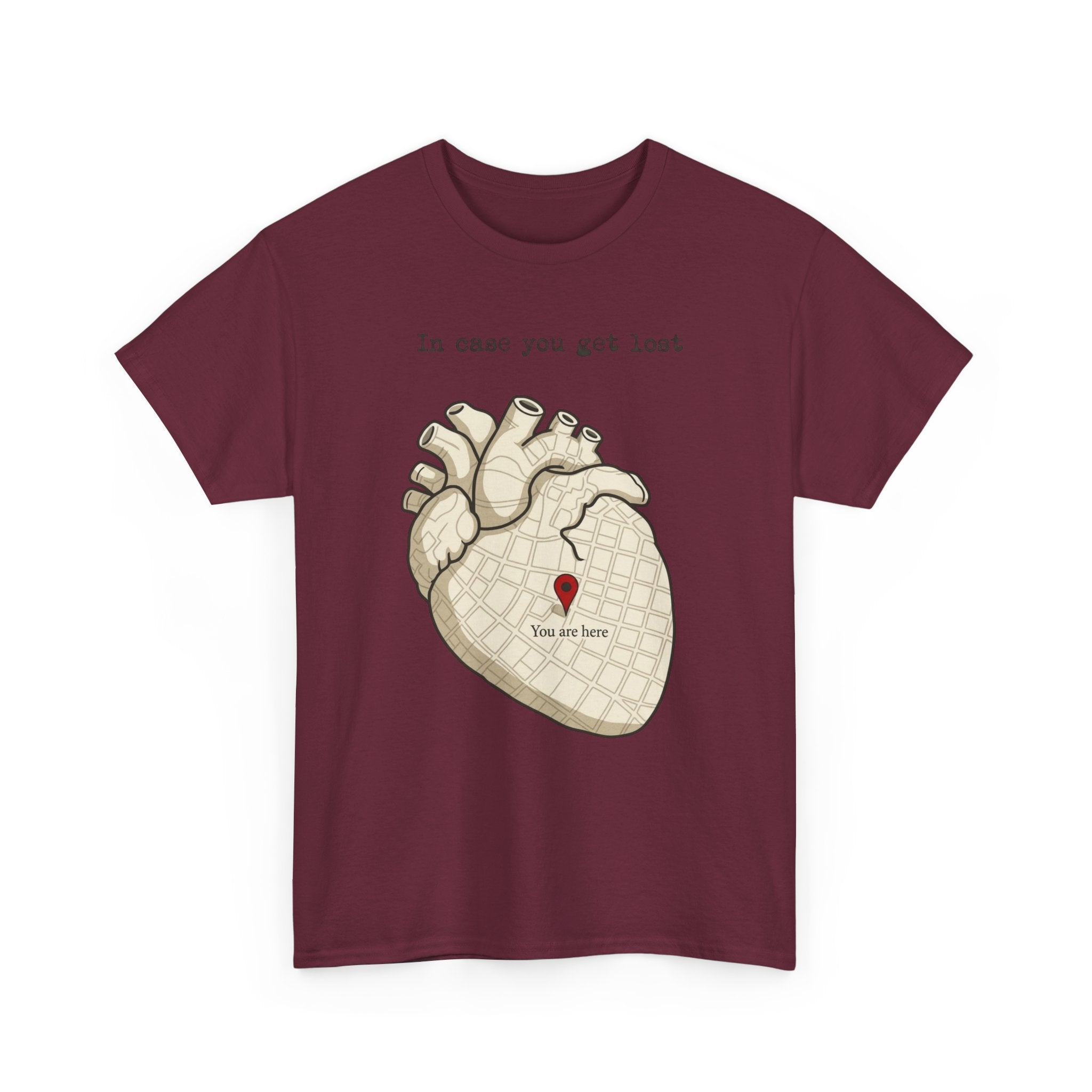 “In case you get lost” Heart Map — T-Shirt