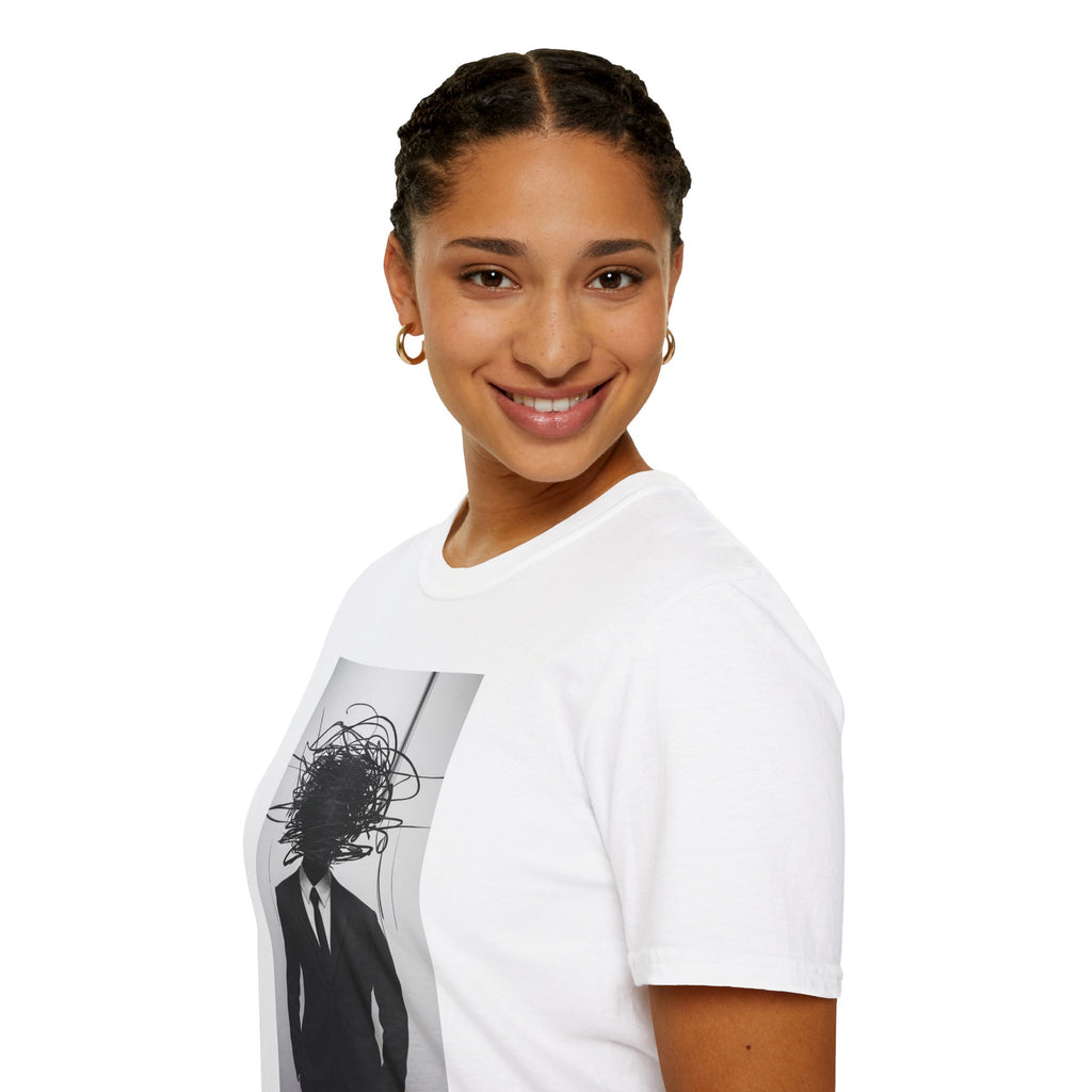 Abstract Scribble Head — T‑Shirt