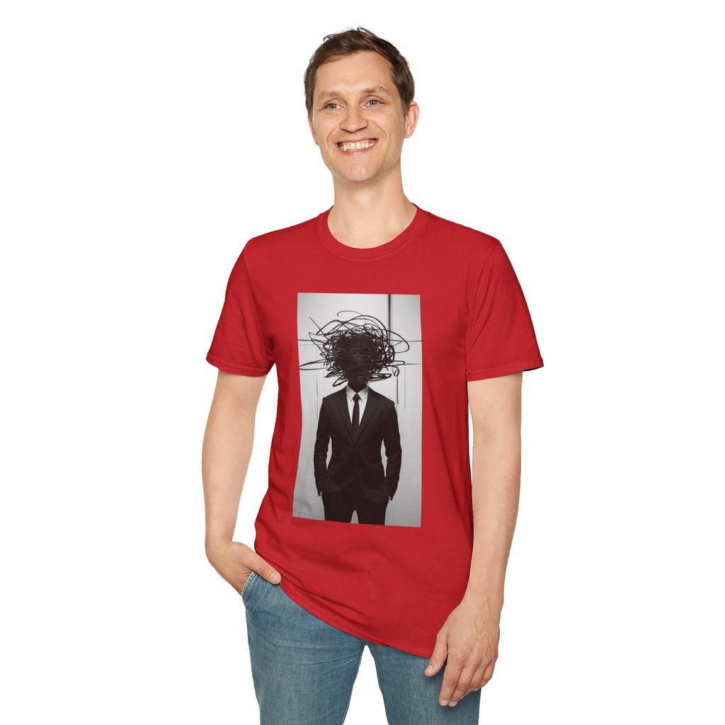 Abstract Scribble Head — T‑Shirt