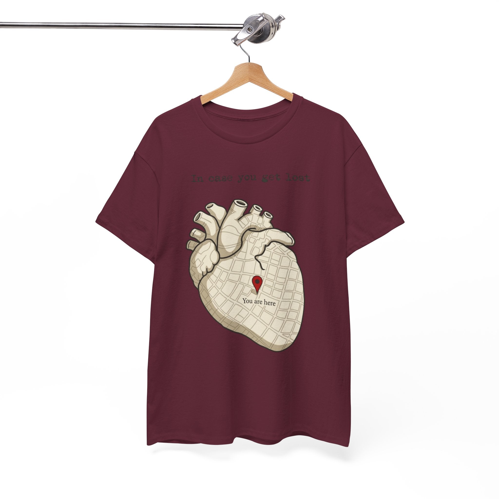 “In case you get lost” Heart Map — T-Shirt