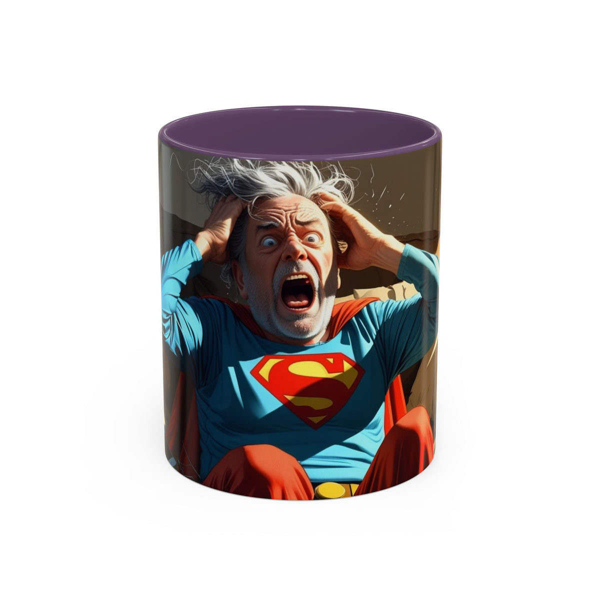 What the F Mug in Purple – superhero grandpa funny humor mug