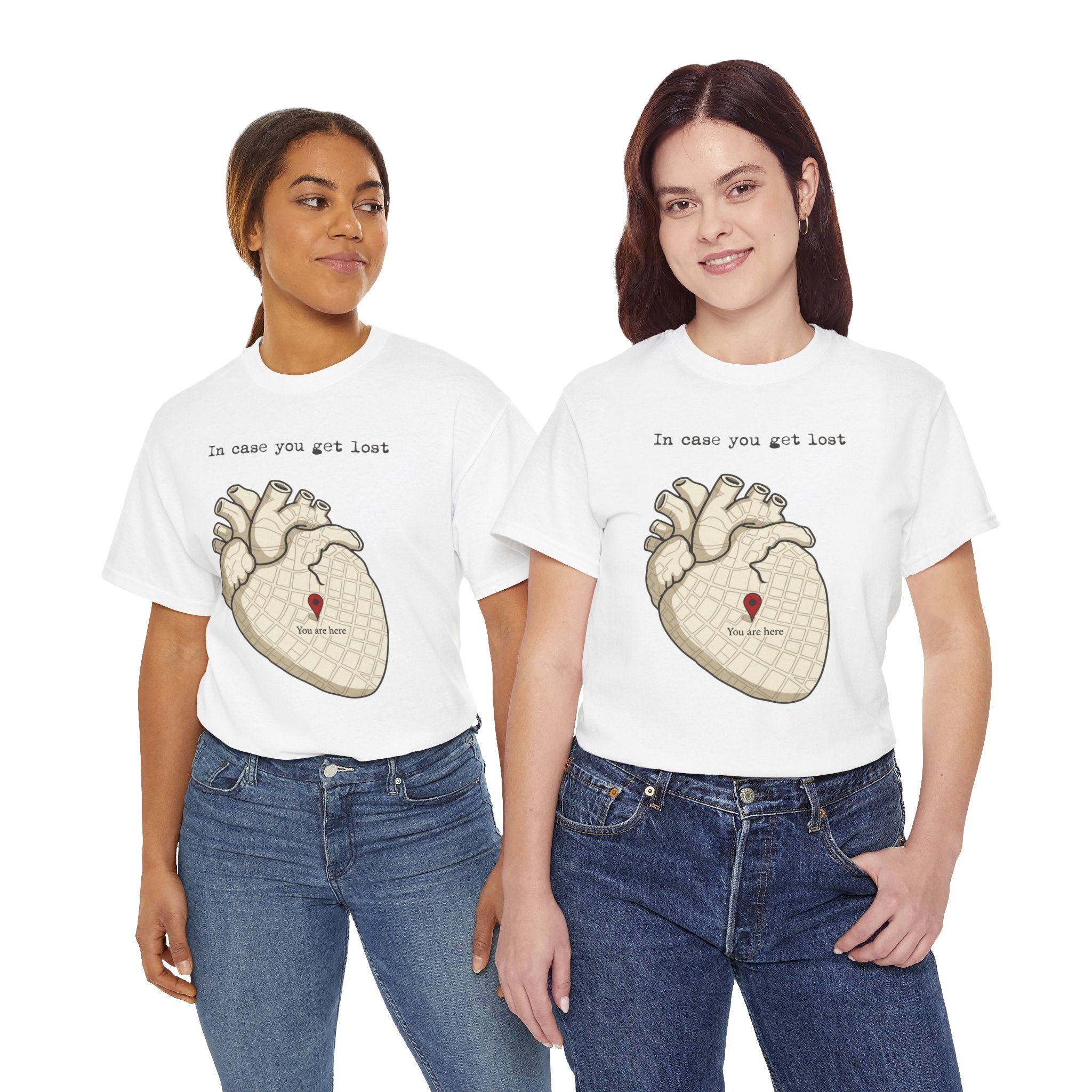 “In case you get lost” Heart Map — T-Shirt