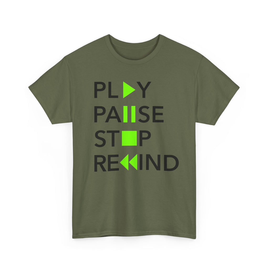 Play Pause Stop Rewind T-Shirt – Music Lover Graphic Tee
