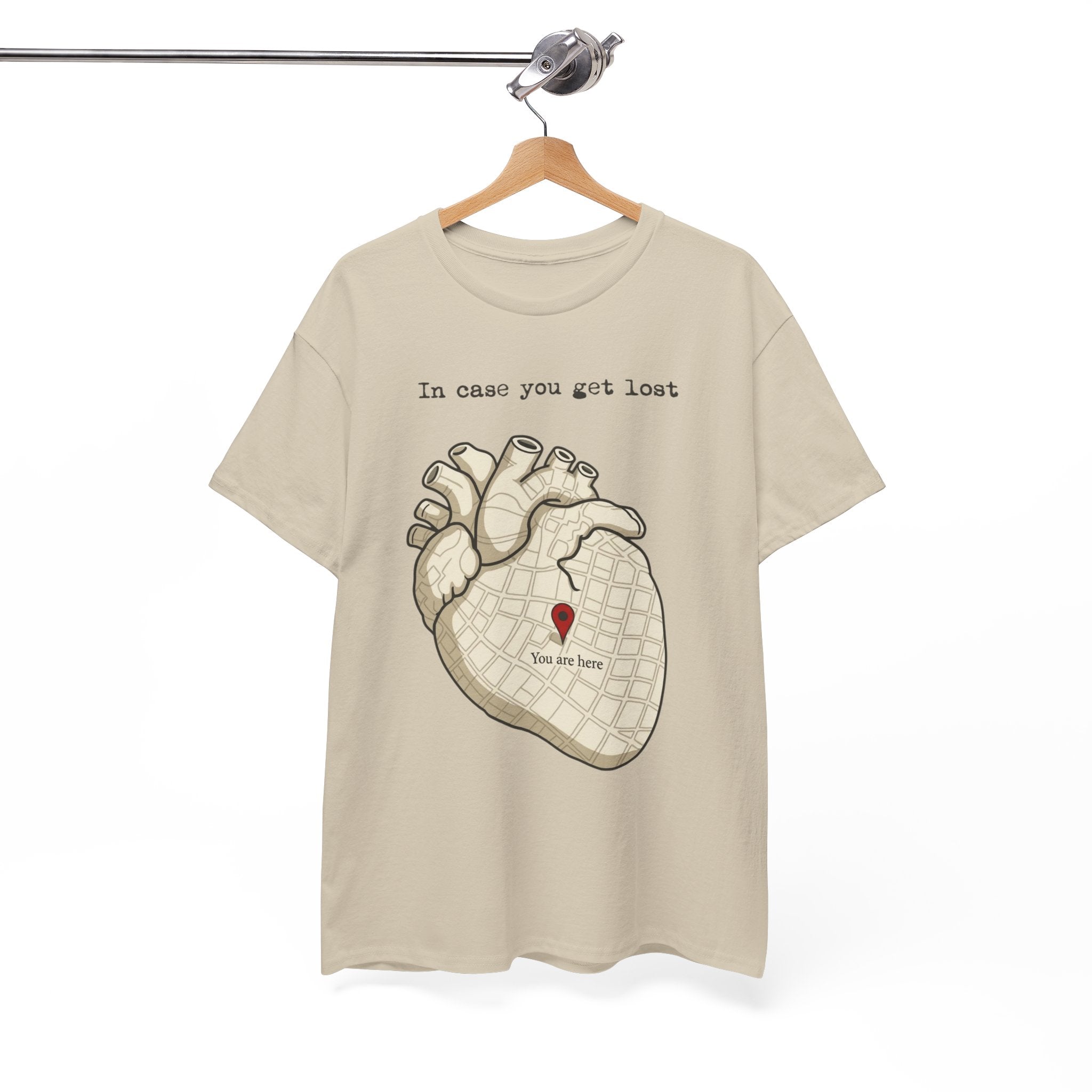 “In case you get lost” Heart Map — T-Shirt