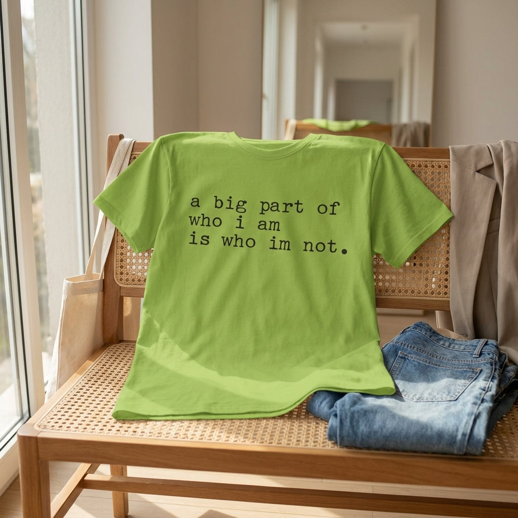"a big part of who I am is who I’m not" — T-Shirt