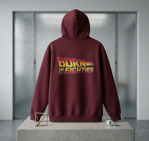 Born in the 80s Hoodie – retro nostalgia graphic sweatshirt.