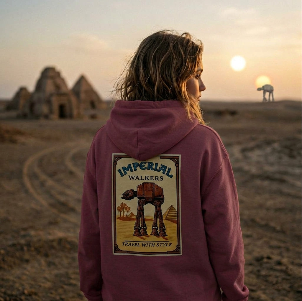 Camel Star Wars Imperial Walker Hoodie with a vintage graphic design