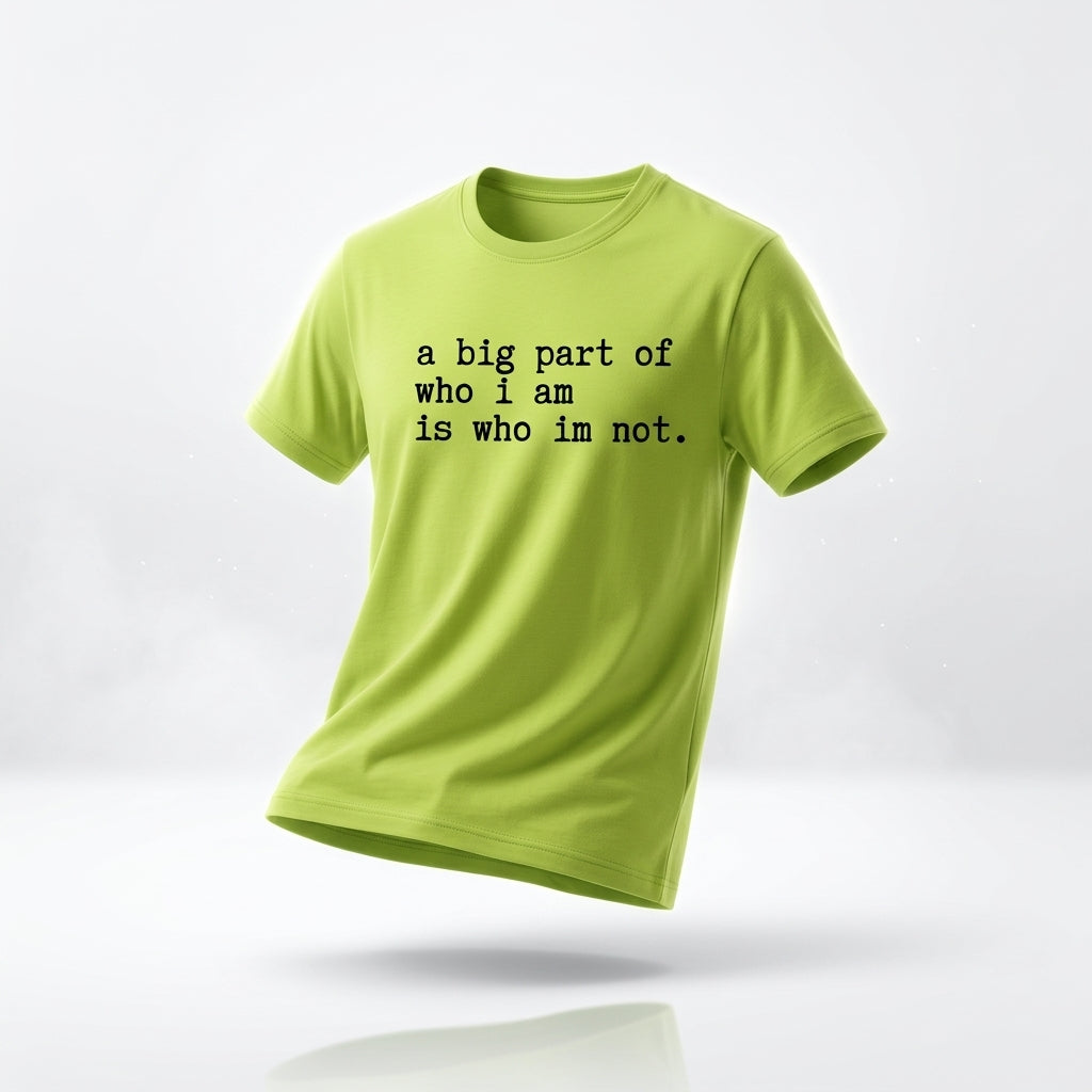 "a big part of who I am is who I’m not" — T-Shirt