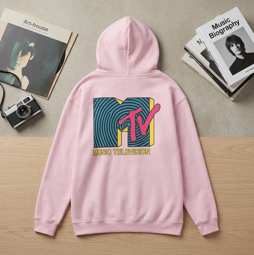 MTV Retro Logo Hoodie with a 1990s music-culture design