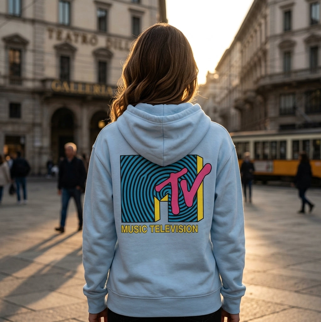 MTV Retro Logo Hoodie with a 1990s music-culture design