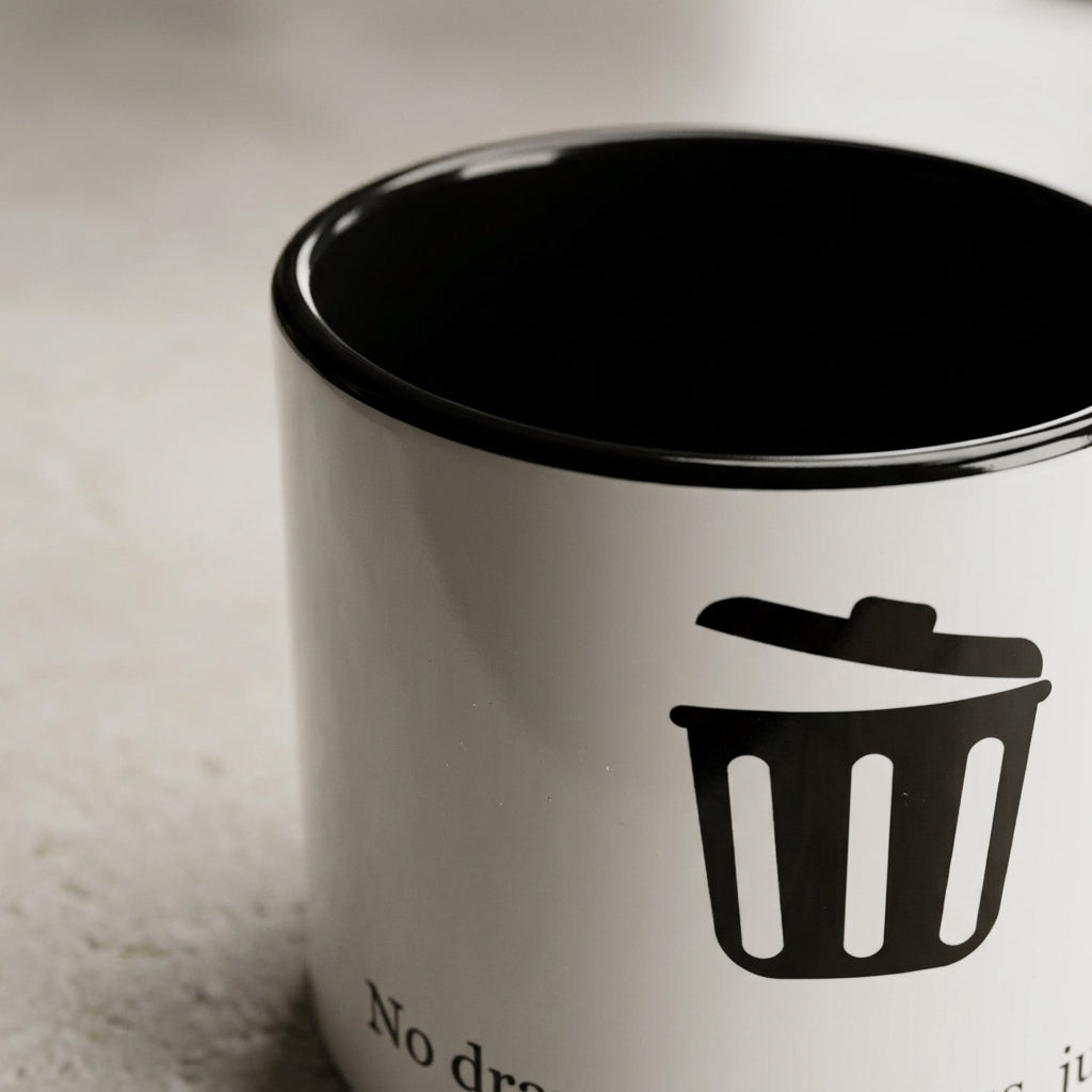 "No drama, no stress, just delete" — Coffee Mug