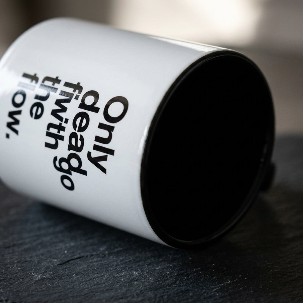 "Only Dead Fish Go With The Flow" — Coffee Mug