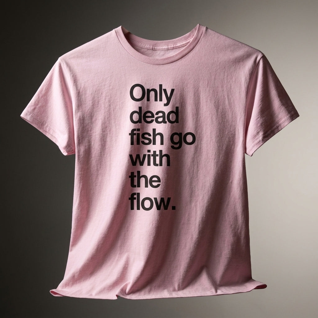 "Only Dead Fish Go With The Flow" — T-Shirt