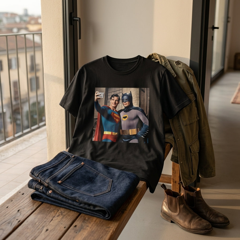 Retro Superhero Selfie - T shirt