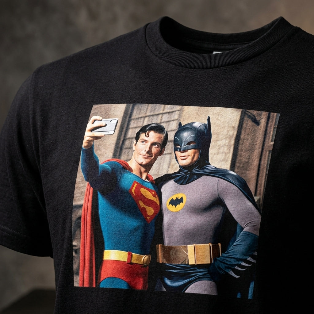 Retro Superhero Selfie - T shirt