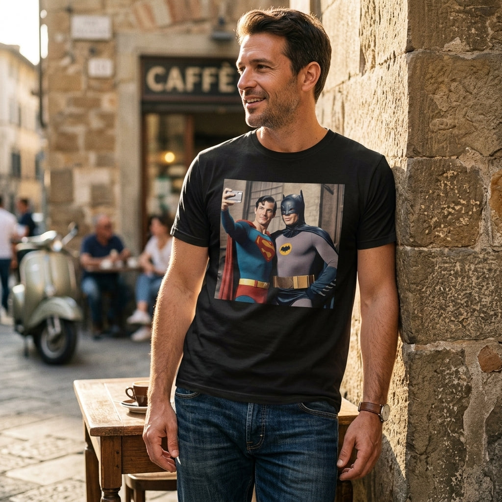Retro Superhero Selfie - T shirt