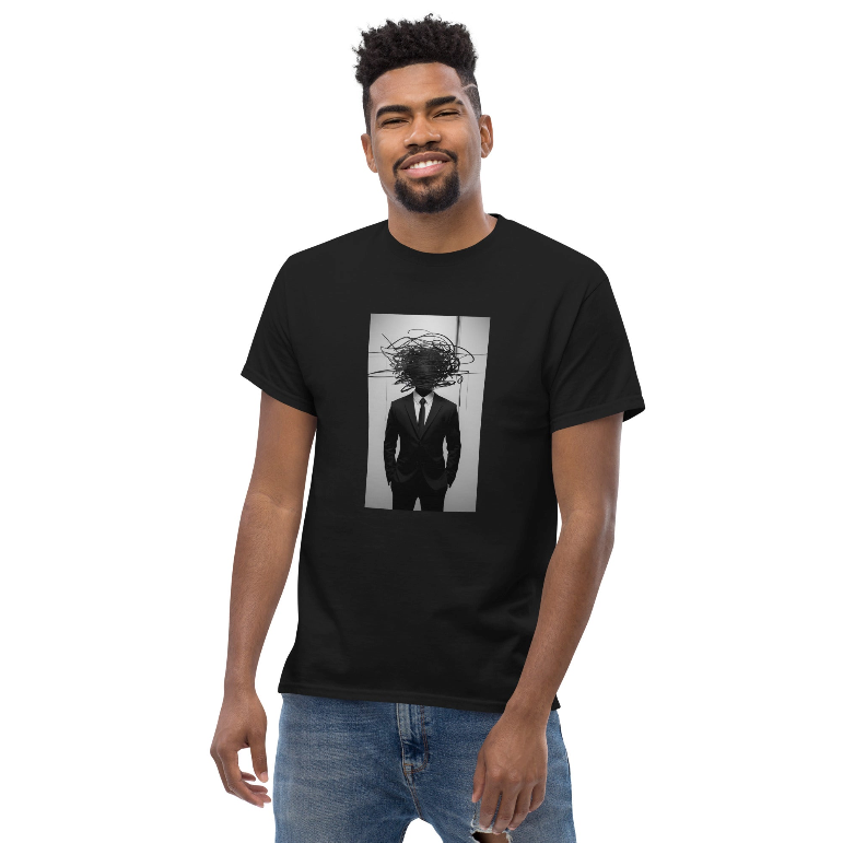 Abstract Scribble Head — T‑Shirt
