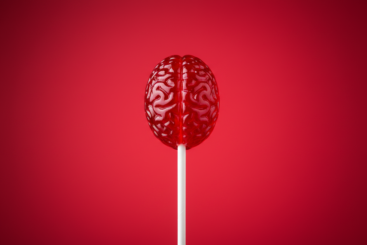 Brain Lollipop - Centered with Stick
