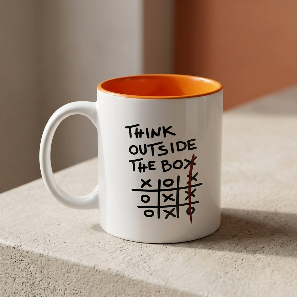 Think Outside the Box Coffee Mug – Motivational Ceramic Mug