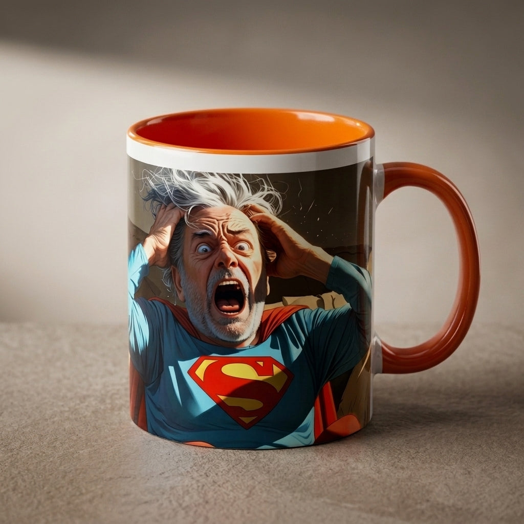 What the F Mug – superhero grandpa funny humor mug.